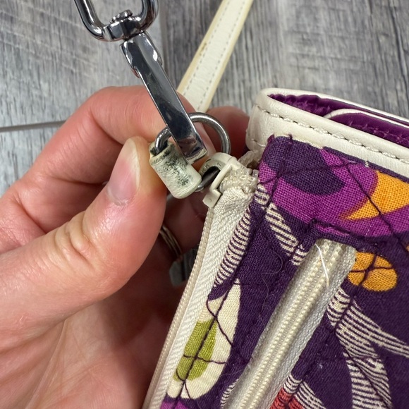 Vera Bradley Cream/Plum Anniversary Wristlet Wallet - Picture 11 of 11